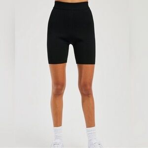 Year Of Ours Sepulveda High Rise Black Knit Shorts Size Medium $118